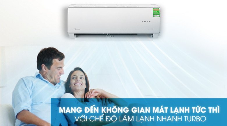 Biểu tượng chế độ làm lạnh Turbo của máy lạnh Midea