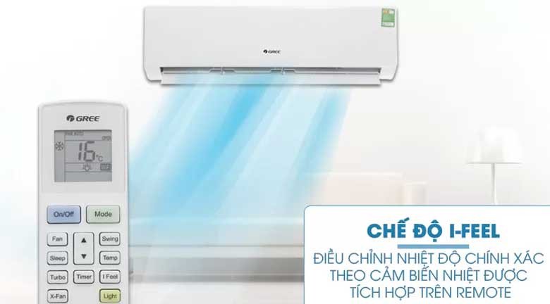 Chế độ I Feel điều hòa Gree cảm biến nhiệt độ quanh remote