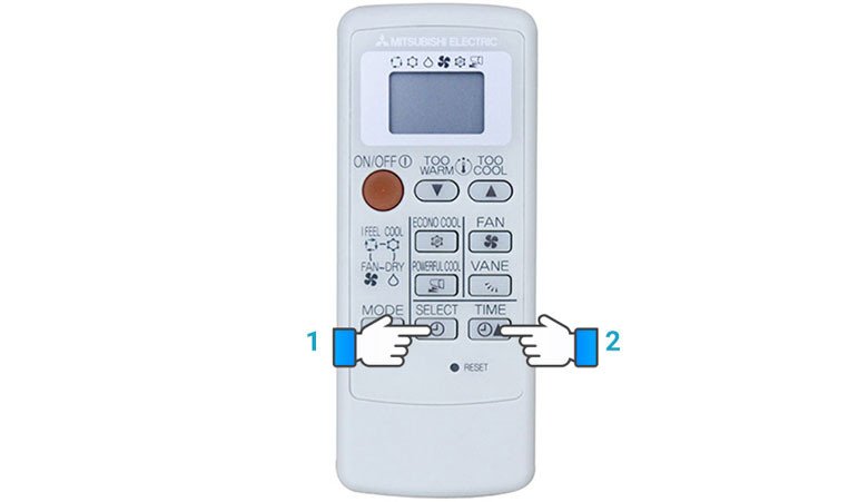 Điều chỉnh thời gian hẹn giờ bật/tắt điều hòa Mitsubishi