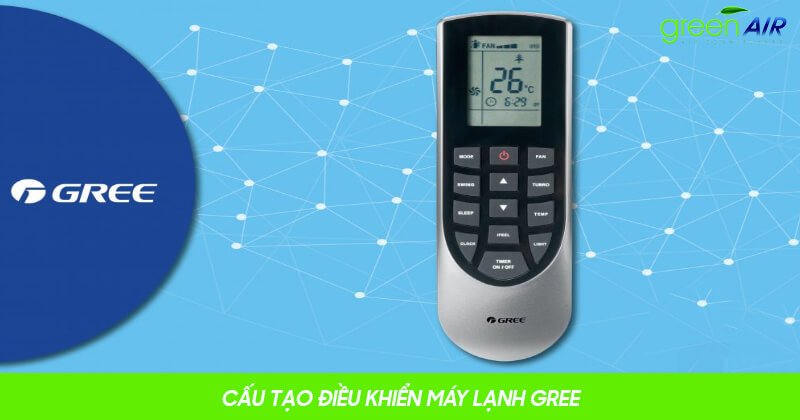 Điều khiển từ xa máy lạnh Gree với đầy đủ phím chức năng