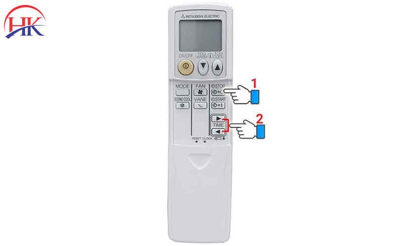 Điều khiển từ xa máy lạnh Mitsubishi Electric với các nút chức năng