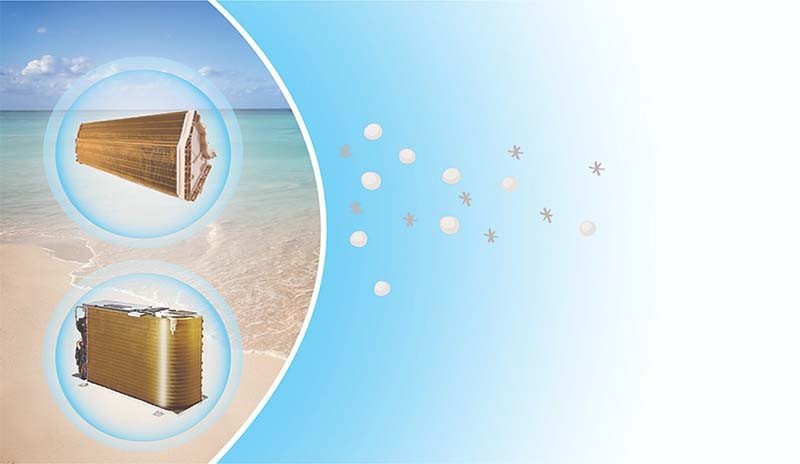 Hình ảnh dàn tản nhiệt mạ vàng (Golden Fin) của điều hòa Gree GWC09PB-K3D0P4 tăng cường độ bền
