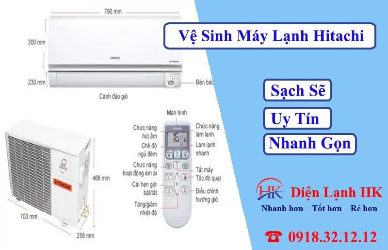 Máy lạnh Hitachi bám đầy bụi bẩn cần được vệ sinh
