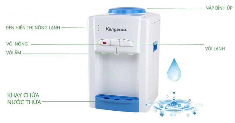 Máy lọc nước nóng lạnh Kangaroo giúp tiết kiệm không gian bếp