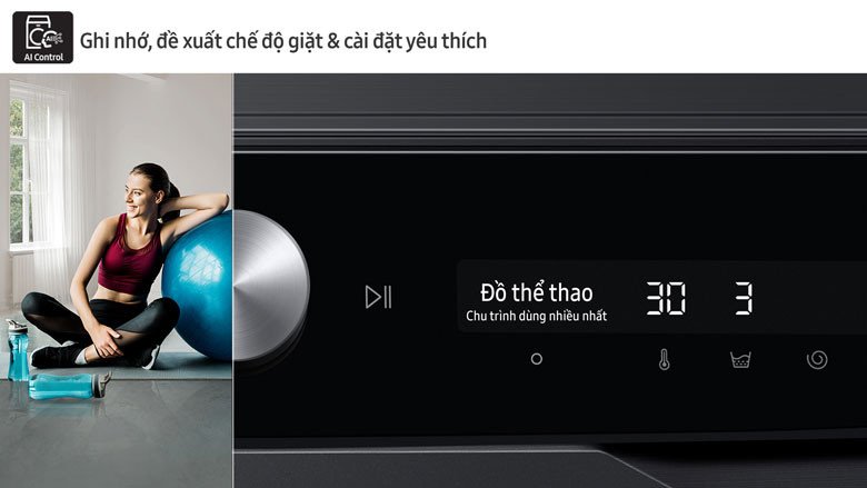 Bảng điều khiển AI Control ghi nhớ thói quen giặt giũ