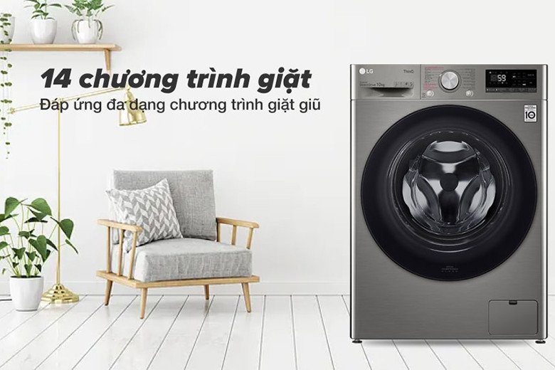 Bảng điều khiển hiển thị các chương trình giặt của máy giặt LG FV1410S4P