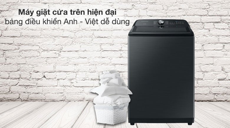 Bảng điều khiển song ngữ trên máy giặt Samsung WA23A8377GV/SV