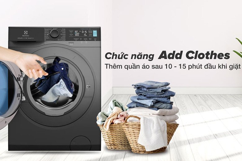 Biểu tượng chức năng thêm đồ Add Clothes trên máy giặt Electrolux EWF1042R7SB