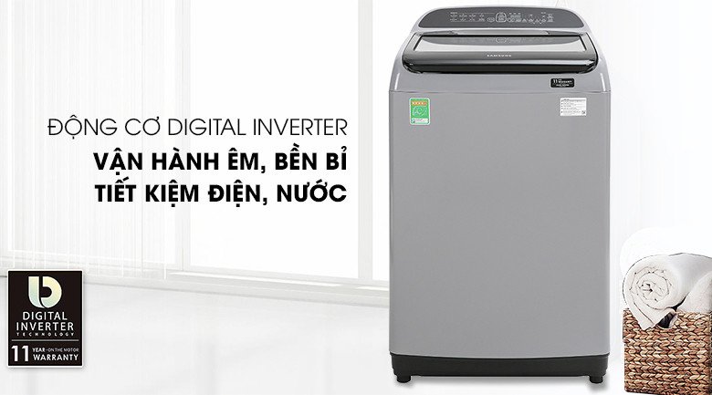 Biểu tượng công nghệ Digital Inverter trên máy giặt Samsung WA90T5260BY/SV giúp tiết kiệm điện