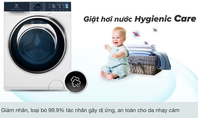 Biểu tượng công nghệ giặt hơi nước Hygienic Care của Electrolux
