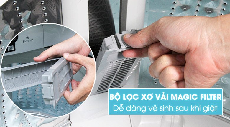 Bộ lọc xơ vải Magic Filter của máy giặt Samsung