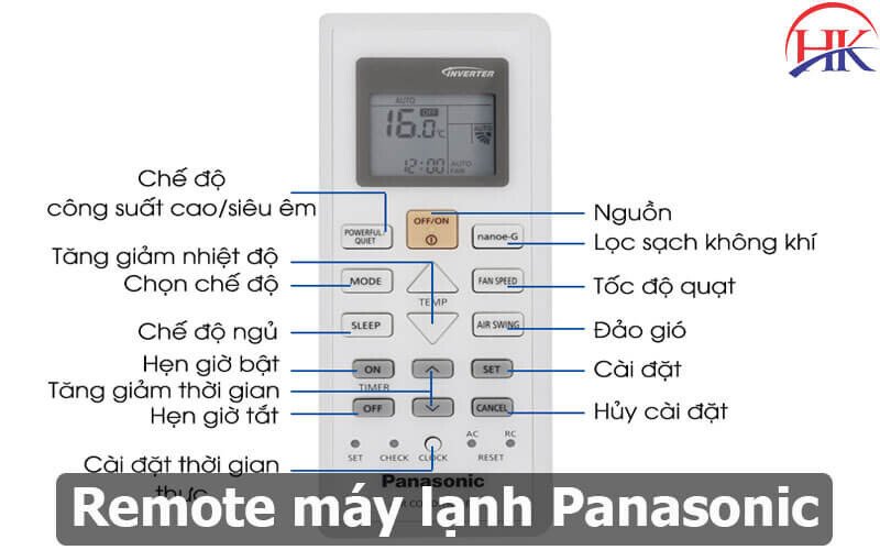 Các nút chức năng trên điều khiển máy lạnh Panasonic