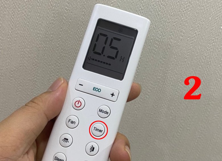 Cài đặt hẹn giờ tắt trên điều khiển điều hòa Casper mẫu 2