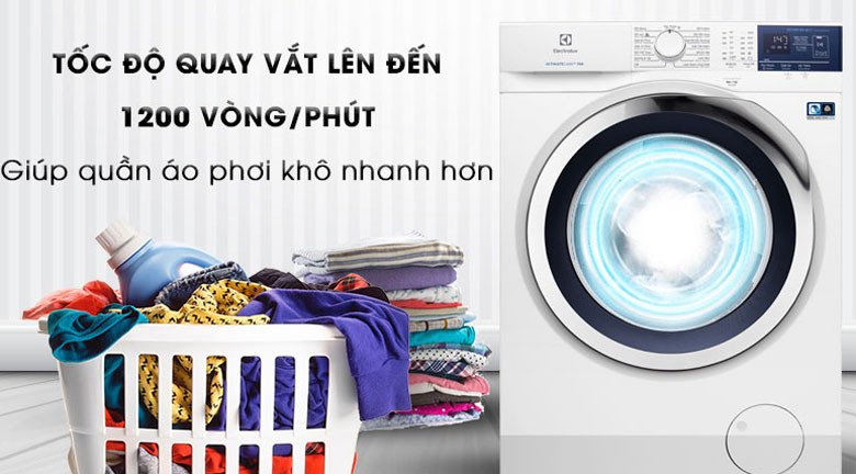 Cài đặt tốc độ vắt quần áo trên máy giặt Electrolux