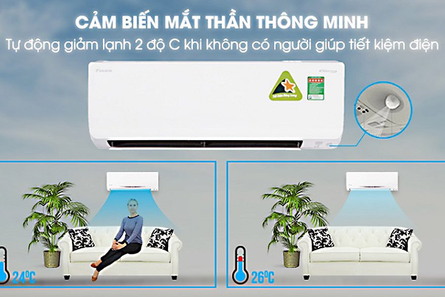 Cảm biến Intelligent Eye trên máy lạnh Daikin giúp tối ưu tiết kiệm điện