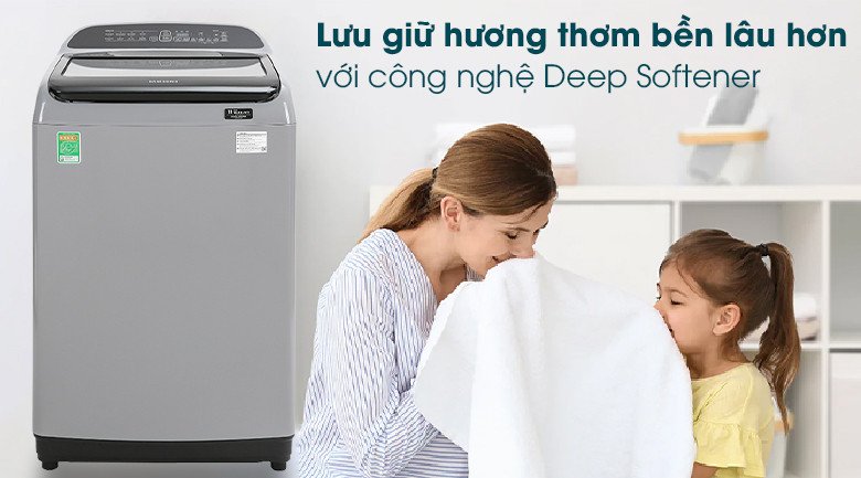 Chế độ giặt lưu hương trên máy giặt Samsung giúp quần áo thơm lâu.