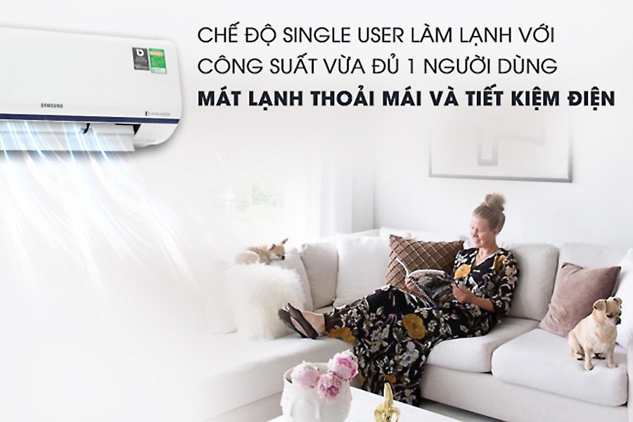 Chế độ Single User trên máy lạnh Samsung giúp tiết kiệm năng lượng hiệu quả