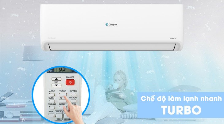 Chế độ Turbo làm lạnh nhanh trên điều hòa Casper Inverter
