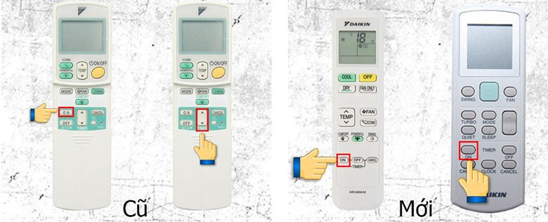 Chi tiết nút hẹn giờ bật ON TIMER trên remote điều hòa Daikin