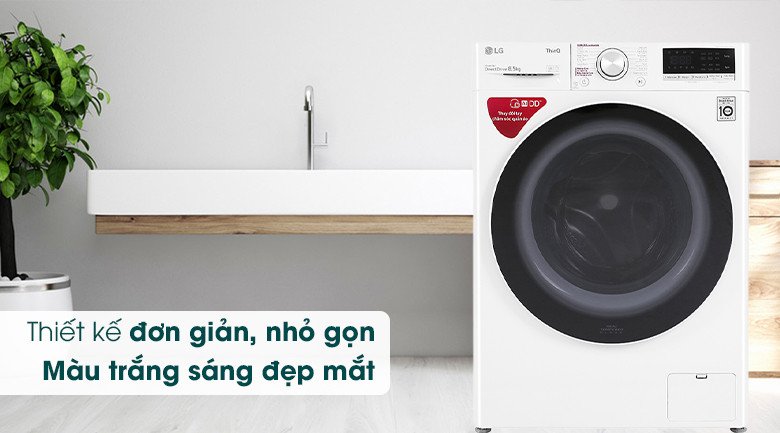 Chi tiết thiết kế bên ngoài máy giặt LG FV1408S4W