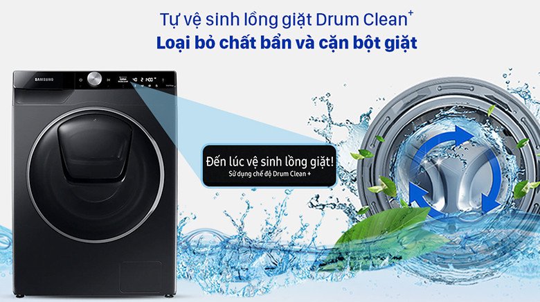 Chức năng Drum Clean+ tự động vệ sinh lồng giặt hiệu quả