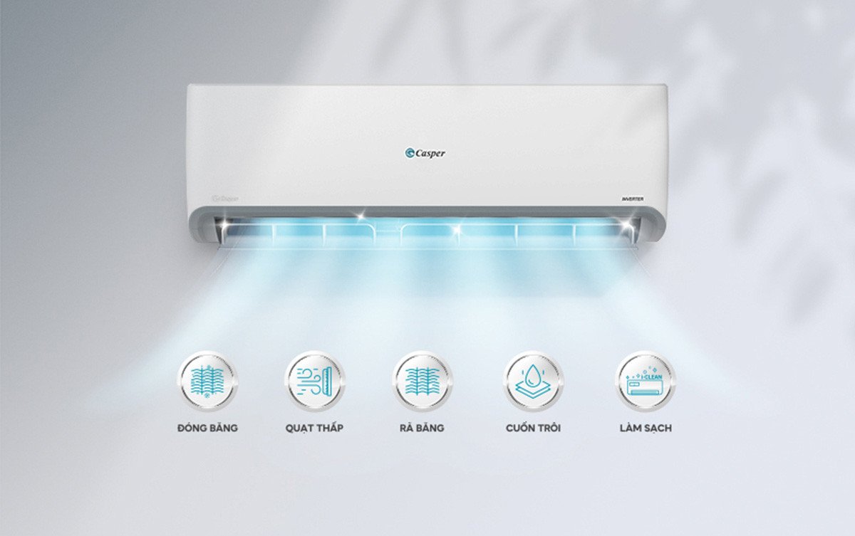 Chức năng iClean tự làm sạch trên điều hoà Casper