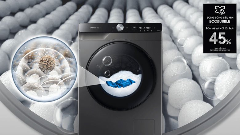 Công nghệ Eco Bubble trên máy giặt sấy Samsung WD12TP34DSX/SV