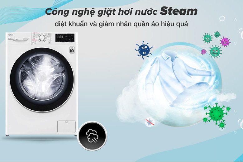 Công nghệ giặt hơi nước Steam trên LG FV1411S5W