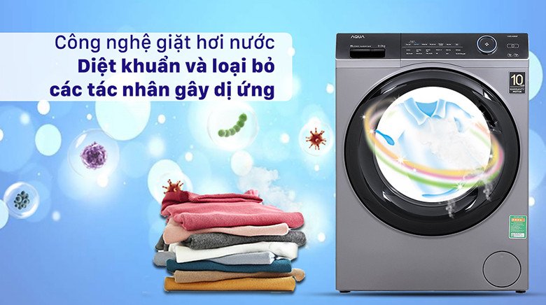Công nghệ giặt hơi nước Steam trên máy giặt Aqua