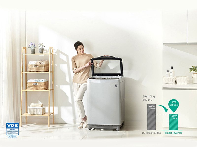 Công nghệ Inverter giúp máy giặt LG tiết kiệm điện