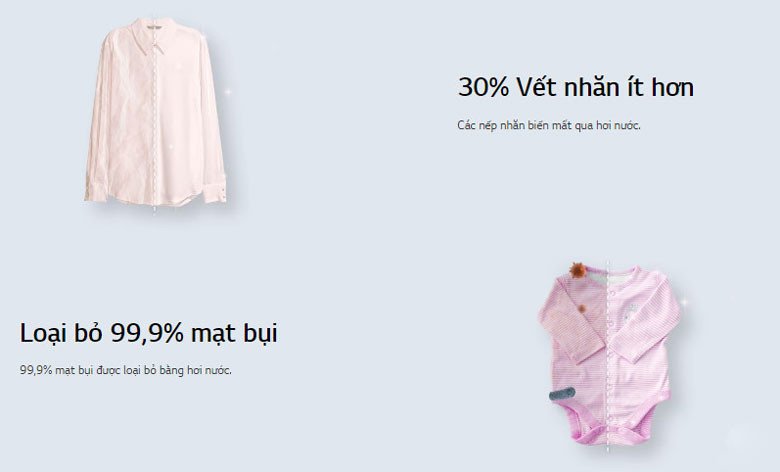 Công nghệ Steam™ mang lại hiệu quả giặt sạch và kháng khuẩn cho máy giặt LG FV1414S3BA