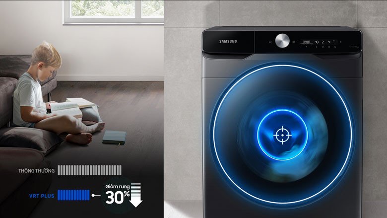 Công nghệ VRT Plus giảm rung ồn hiệu quả khi máy hoạt động