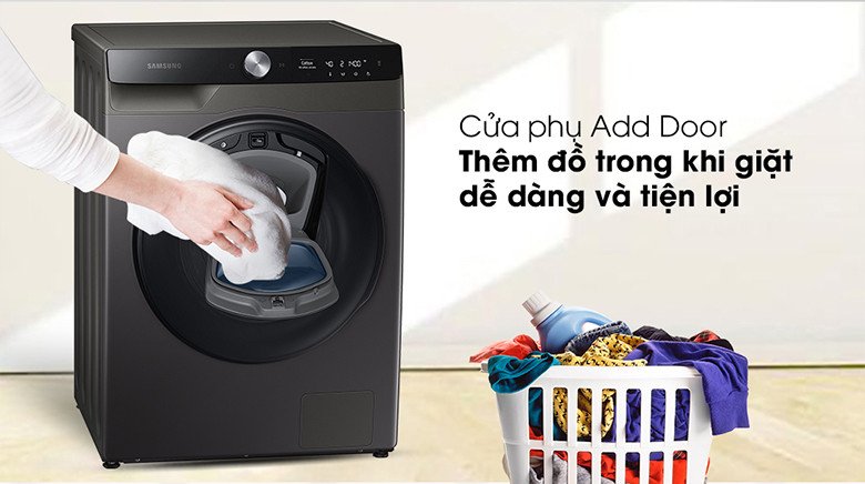 Cửa phụ Add Door tiện lợi trên máy giặt sấy Samsung WD95T754DBX/SV