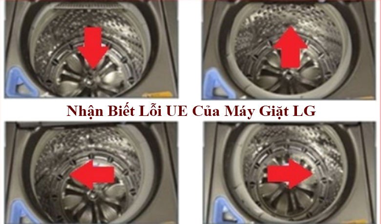 Dấu hiệu nhận biết lỗi UE trên máy giặt LG khi vắt