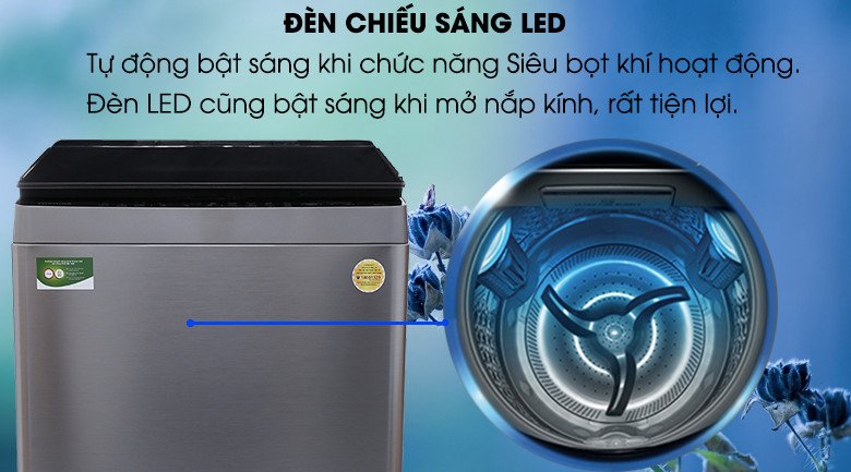 Đèn LED chiếu sáng lồng giặt tiện lợi trên máy giặt Toshiba AW-DUG1700WV
