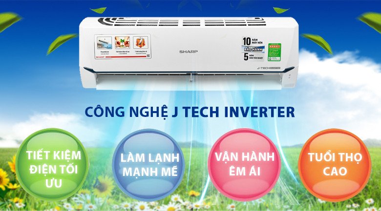 Điều hòa Sharp Inverter làm lạnh nhanh và tiết kiệm điện