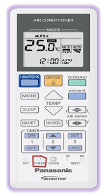 Điều khiển điều hòa Panasonic để kiểm tra mã lỗi nháy đèn Timer