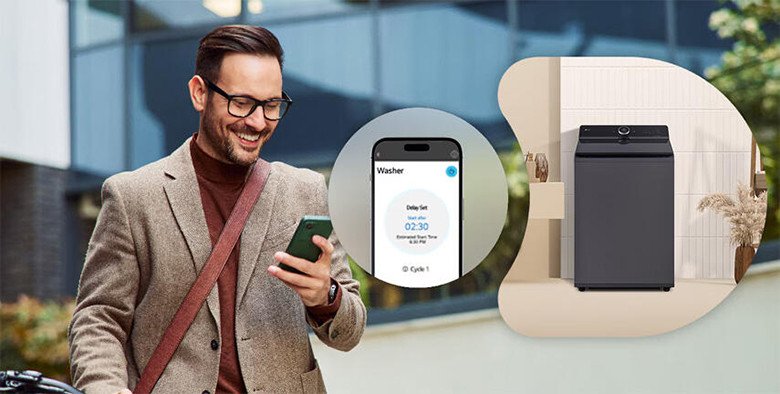 Điều khiển máy giặt LG TX2725AT9G qua ứng dụng LG ThinQ™