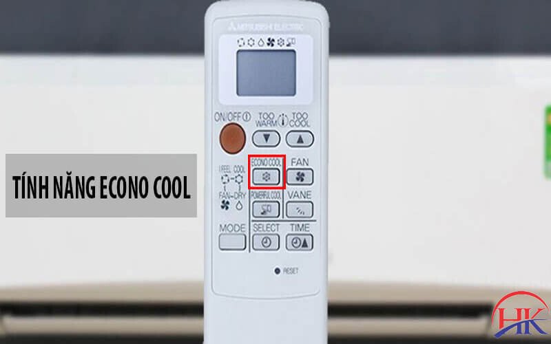 Điều khiển máy lạnh Mitsubishi với nút kích hoạt chế độ Econo Cool