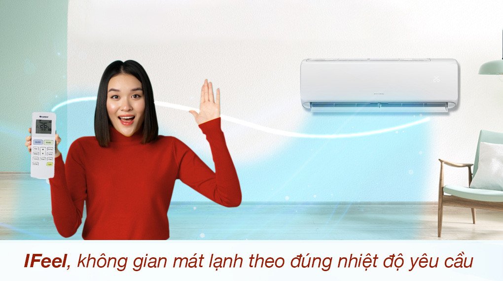 Điều khiển từ xa với cảm biến iFeel trên máy lạnh Gree 2 HP