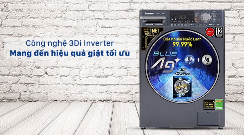 Động cơ 3Di Inverter độc quyền trên máy giặt sấy Panasonic NA-V10FC1LVT