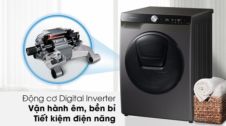 Động cơ Digital Inverter giúp máy giặt sấy Samsung WD95T754DBX/SV vận hành êm ái