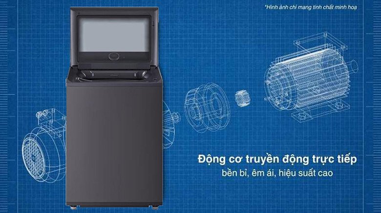 Động cơ Inverter Direct Drive™ bền bỉ của máy giặt LG TX2725AT9G