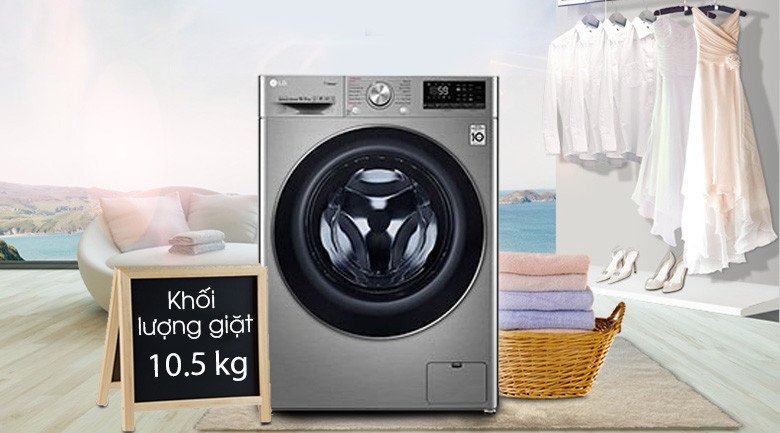 Dung tích lồng giặt 10.5kg của máy giặt LG FV1450S3V