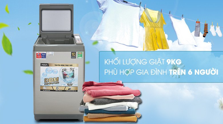 Dung tích lồng giặt máy giặt Aqua AQW-DK90CT