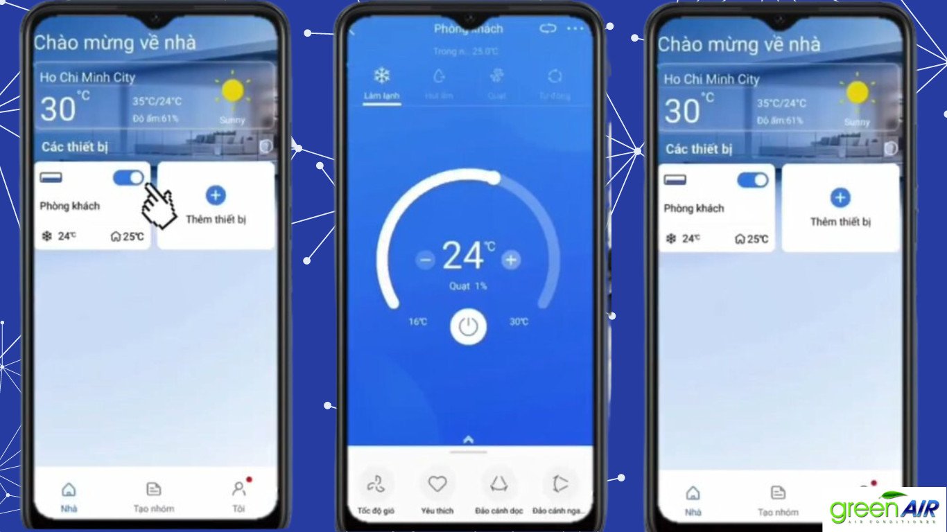 Giao diện điều khiển điều hòa Comfee qua ứng dụng NetHome Plus