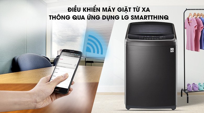 Giao diện điều khiển từ xa của máy giặt LG TH2722SSAK qua ứng dụng Smart ThinQ