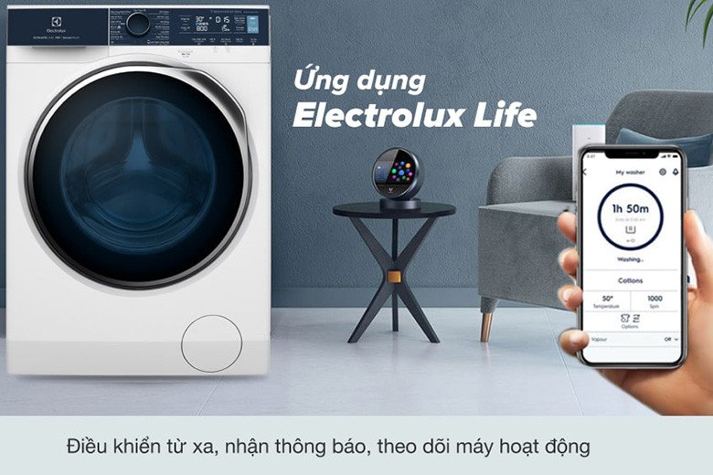 Giao diện ứng dụng Electrolux Life điều khiển máy giặt từ xa