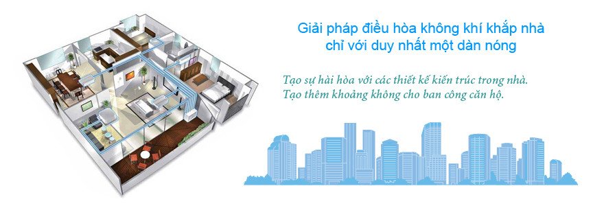 Hệ thống Điều Hòa Multi giúp tiết kiệm không gian lắp đặt dàn nóng