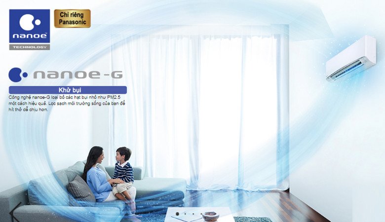 Hệ thống Nanoe-G làm sạch không khí trên điều hòa Panasonic